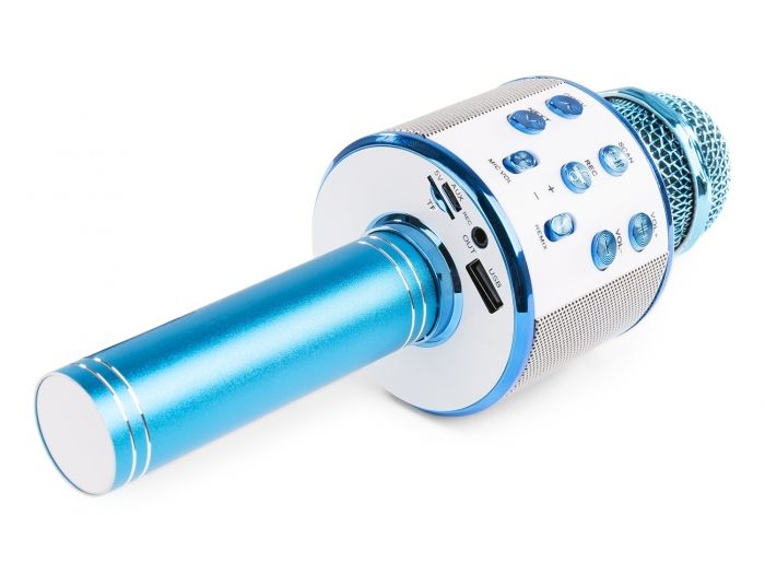 Max KM01 Micrófono de Karaoke con altavoz incorporado BT/MP3 Azul 