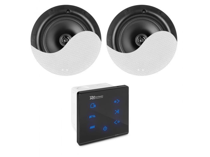 Power Dynamics Powerline A50BSet Conjunto amplificador para empotrar en pared con 2 altavoces de techo 952458 - 1