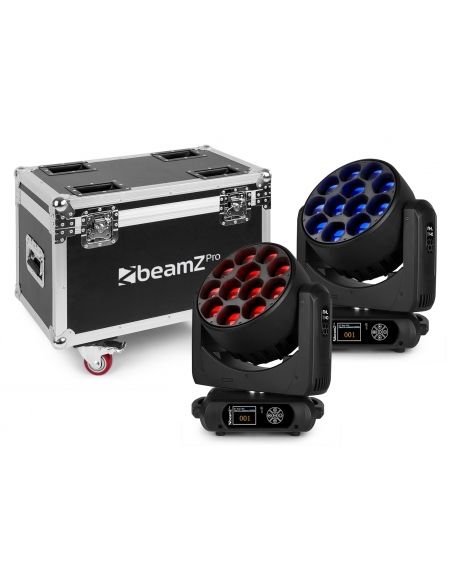 beamZ Pro MHL1240 Cabeza Movil LED Zoom 12x40W 2 piezas en Flightcase 150100 - 1