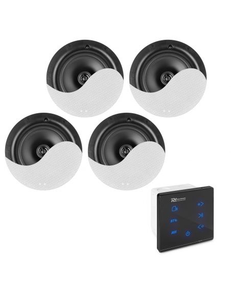 Power Dynamics Powerline A100BSet Conjunto amplificador para empotrar en pared con 4 altavoces de techo 952460 - 1