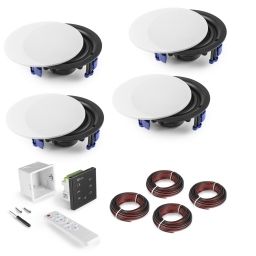 Power Dynamics Powerline A100BSet Conjunto amplificador para empotrar en pared con 4 altavoces de techo 952460 - 1 2