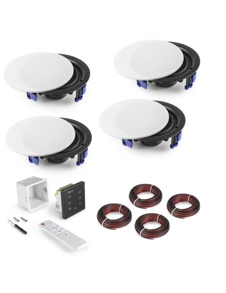 Power Dynamics Powerline A100BSet Conjunto amplificador para empotrar en pared con 4 altavoces de techo 952460 - 2