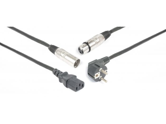 PD-Connex CX02-15 Audio Combi Cable Schuko - XLR F / IEC F - XLR M 15m 176646 - 1