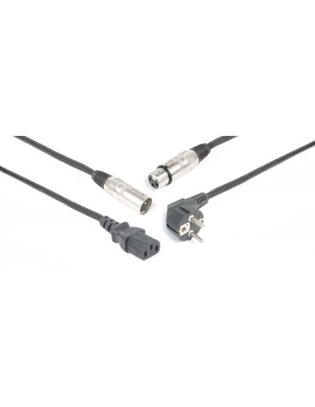 PD-Connex CX02-10 Audio Combi Cable Schuko - XLR F / IEC F - XLR M 10m 176640 - 1