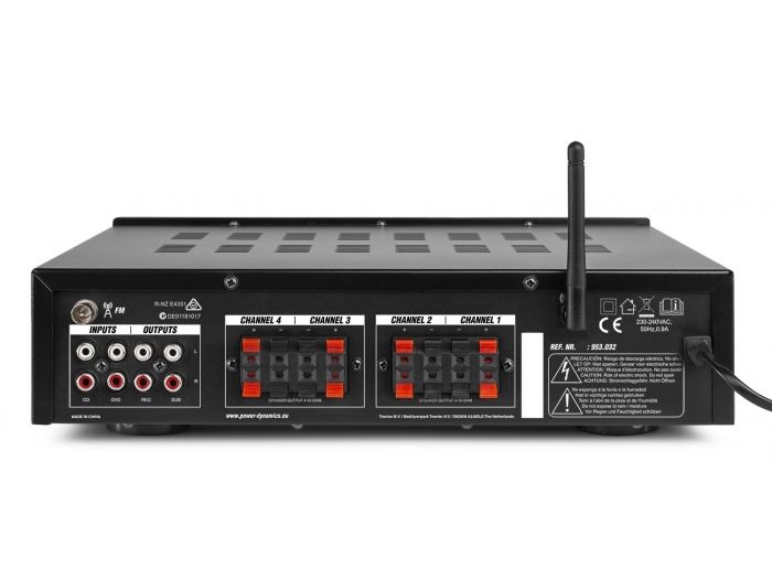 Power Dynamics PV240BT Amplificador de audio de 4 zonas 400W 953032 - 4