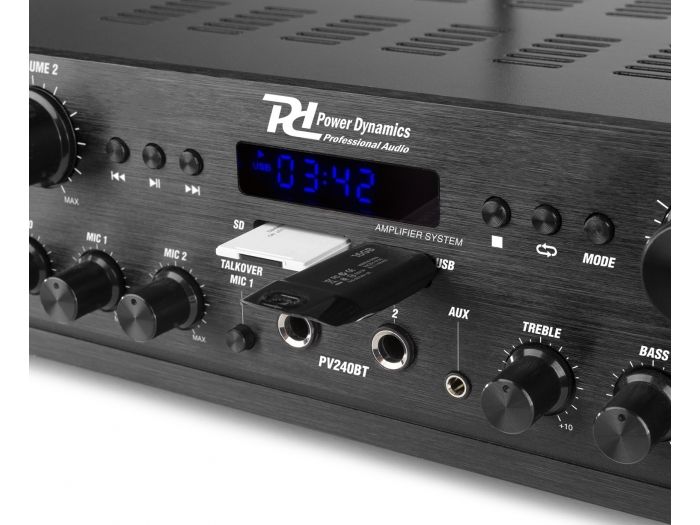 Power Dynamics PV240BT Amplificador de audio de 4 zonas 400W 953032 - 5