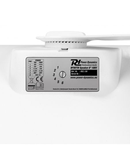 Power Dynamics BF80TW Altavoz In/Outdoor 8" IPX5 Blanco 100V 952136 - 11