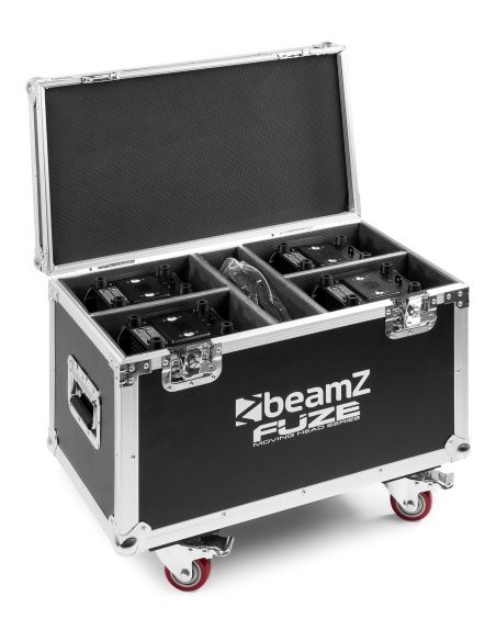 Beamz FCFZ4 Flightcase para 4pcs cabezas moviles Serie Fuze 