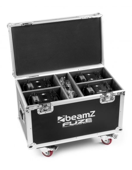 Beamz FCFZ4 Flightcase para 4pcs cabezas moviles Serie Fuze 