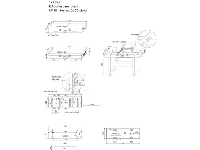 Power Dynamics PD-FC3 Flightcase 19" para mesa de mezclas y CDs. 171775 - 2