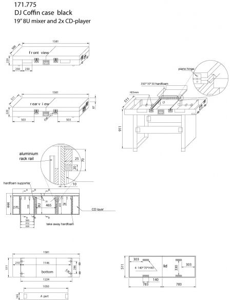 Power Dynamics PD-FC3 Flightcase 19" para mesa de mezclas y CDs. 171775 - 2