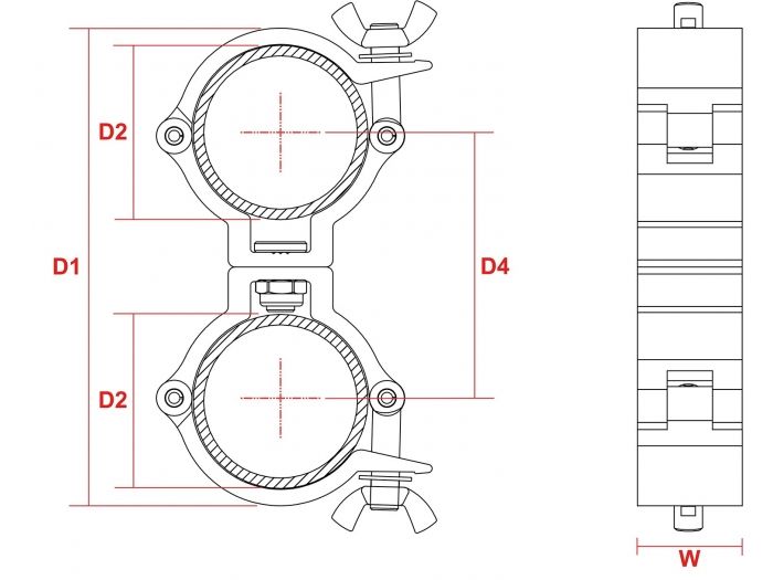 Beamz BC50-100D Garra giratoria Slimline 100kg Alu 