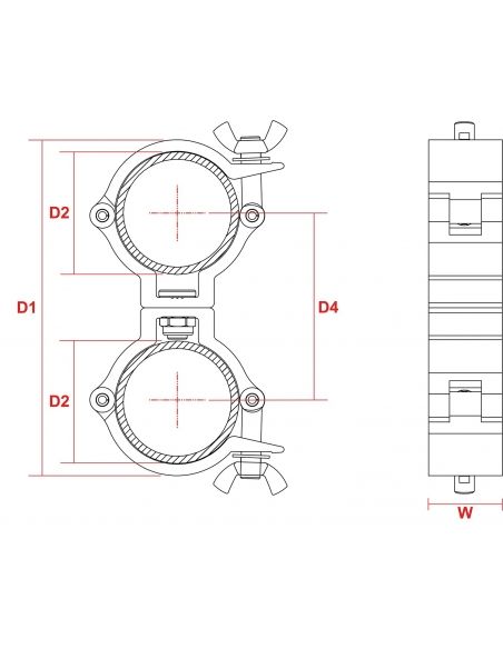 Beamz BC50-100D Garra giratoria Slimline 100kg Alu 