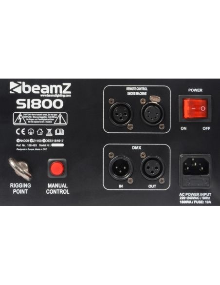 Beamz S1800 Maquina de Humo DMX Horizontal/Vertical 