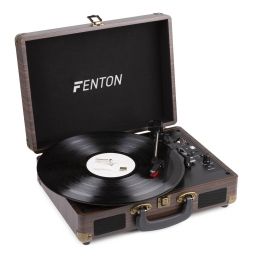 Fenton RP115B Maleta reproductor giradiscos con BT Dark Wood 102110