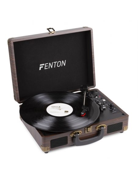 Fenton RP115B Maleta reproductor giradiscos con BT Dark Wood 102110