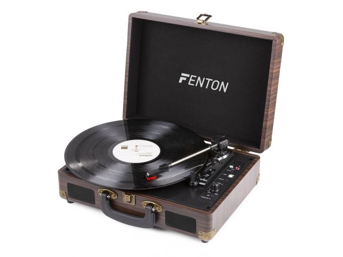 Fenton RP115B Maleta reproductor giradiscos con BT Dark Wood 102110