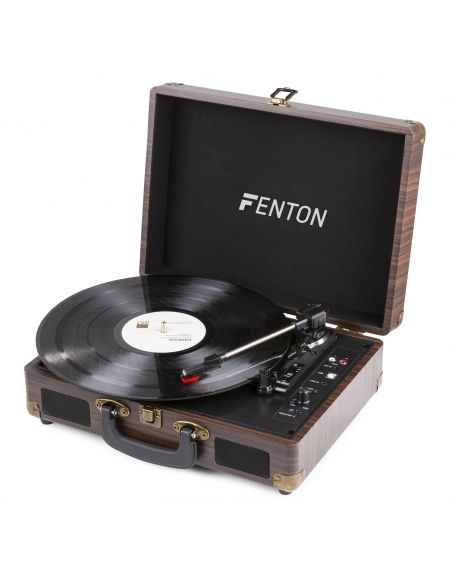 Fenton RP115B Maleta reproductor giradiscos con BT Dark Wood 102110