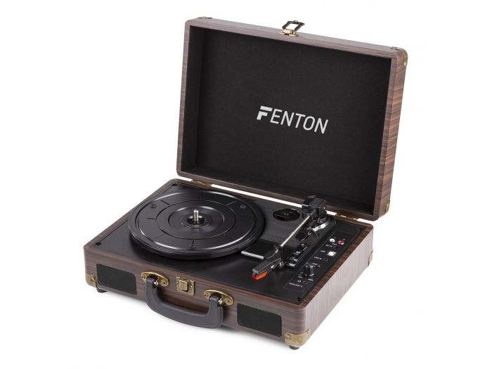 Fenton RP115B Maleta reproductor giradiscos con BT Dark Wood 102110