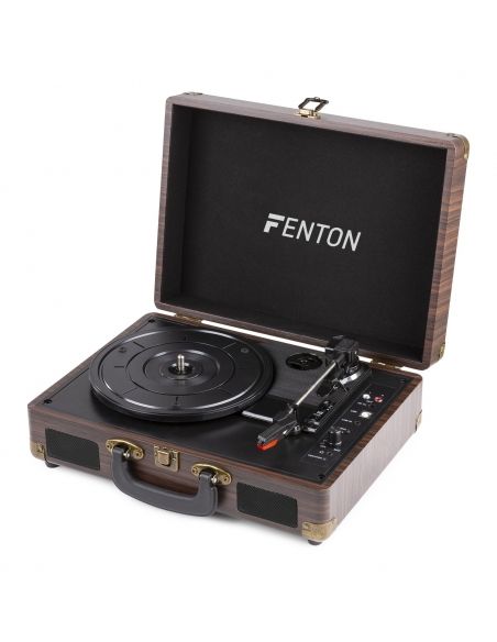 Fenton RP115B Maleta reproductor giradiscos con BT Dark Wood 102110