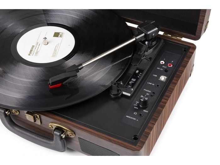 Fenton RP115B Maleta reproductor giradiscos con BT Dark Wood 102110