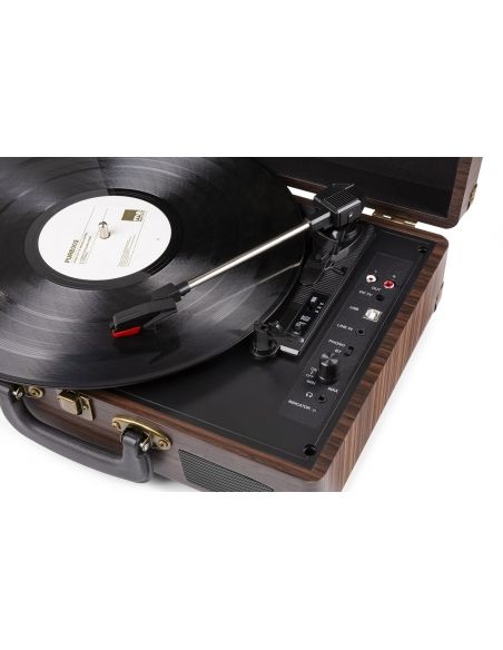 Fenton RP115B Maleta reproductor giradiscos con BT Dark Wood 102110