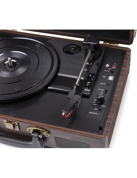Fenton RP115B Maleta reproductor giradiscos con BT Dark Wood 102110