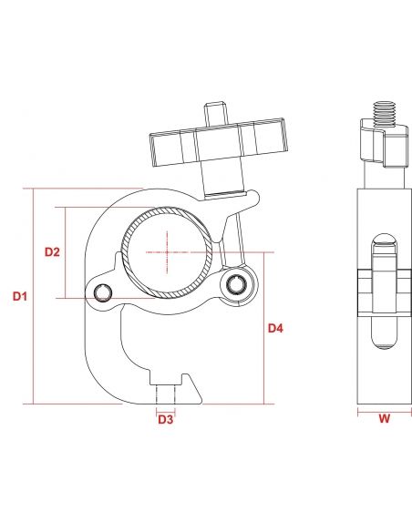 Beamz BC50B-250Q Garra de gancho Slimline 250kg Negra 