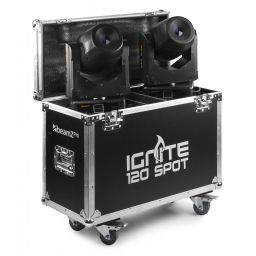 beamZ Pro IGNITE120 Set 2 pcs Cabeza Movil Spot 120W LED en Flightcase 150424 - 1 2