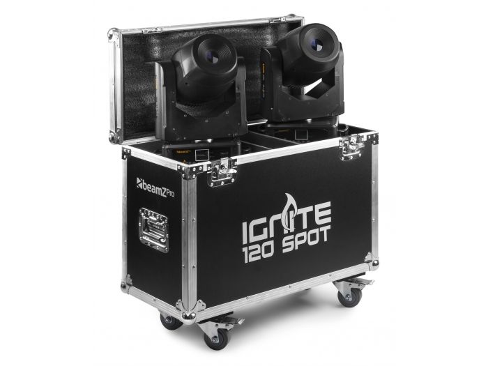 beamZ Pro IGNITE120 Set 2 pcs Cabeza Movil Spot 120W LED en Flightcase 150424 - 2