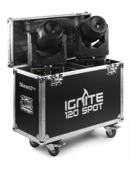 beamZ Pro IGNITE120 Set 2 pcs Cabeza Movil Spot 120W LED en Flightcase 150424 - 2