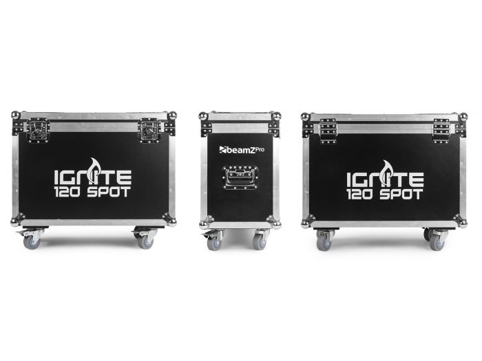 beamZ Pro IGNITE120 Set 2 pcs Cabeza Movil Spot 120W LED en Flightcase 150424 - 9