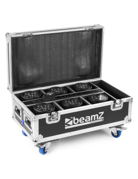 Beamz FCC66 Flightcase para 6x BBP66 focos con cargador 