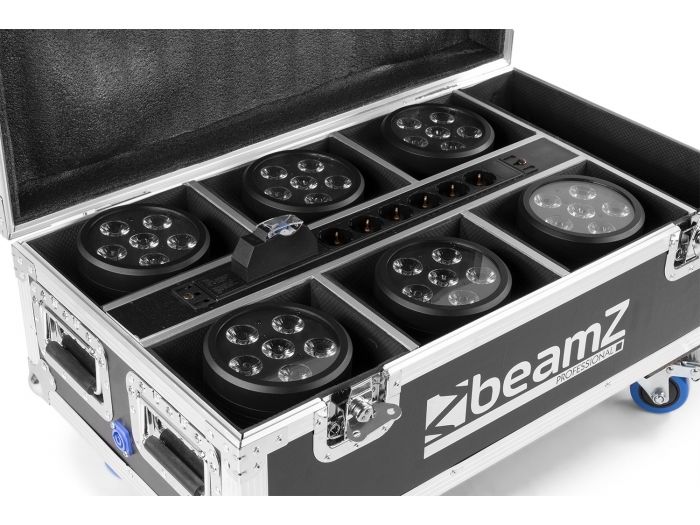 Beamz FCC66 Flightcase para 6x BBP66 focos con cargador 