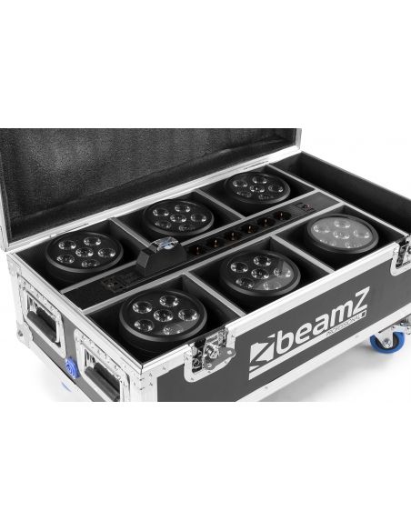 Beamz FCC66 Flightcase para 6x BBP66 focos con cargador 