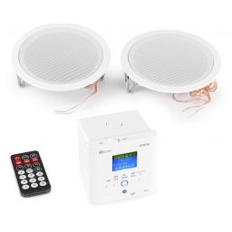 Power Dynamics BTW30SET Wall Mounted Audio System with 2 x15W Ceiling Speakers 952482 - 1