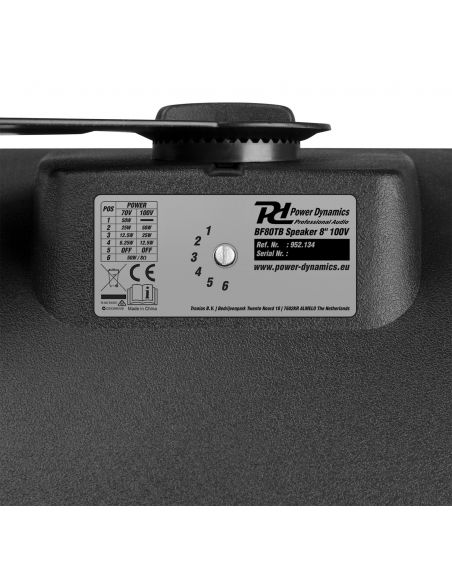 Power Dynamics BF80TB Altavoz In/Outdoor 8" IPX5 Negro 100V 952134 - 11