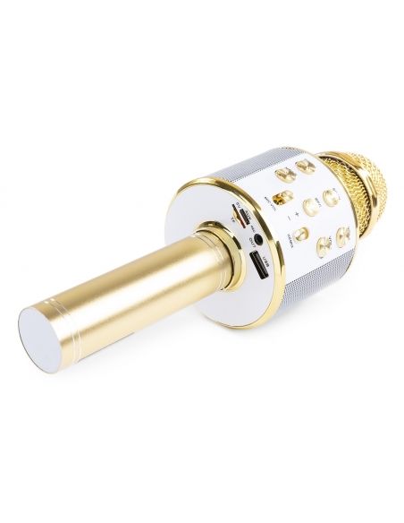 Max KM01 Micrófono de Karaoke con altavoz incorporado BT/MP3 Dorado 