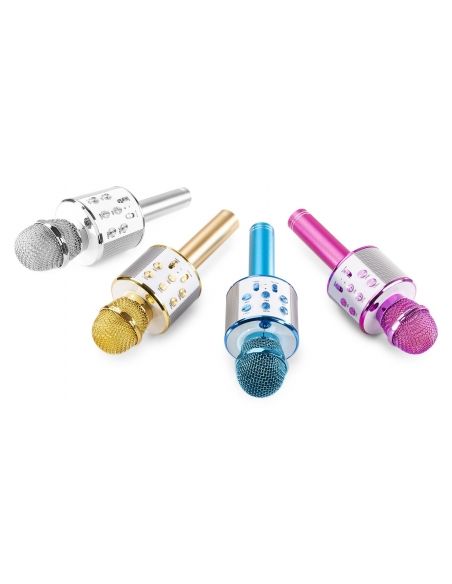 Max KM01 Micrófono de Karaoke con altavoz incorporado BT/MP3 Dorado 