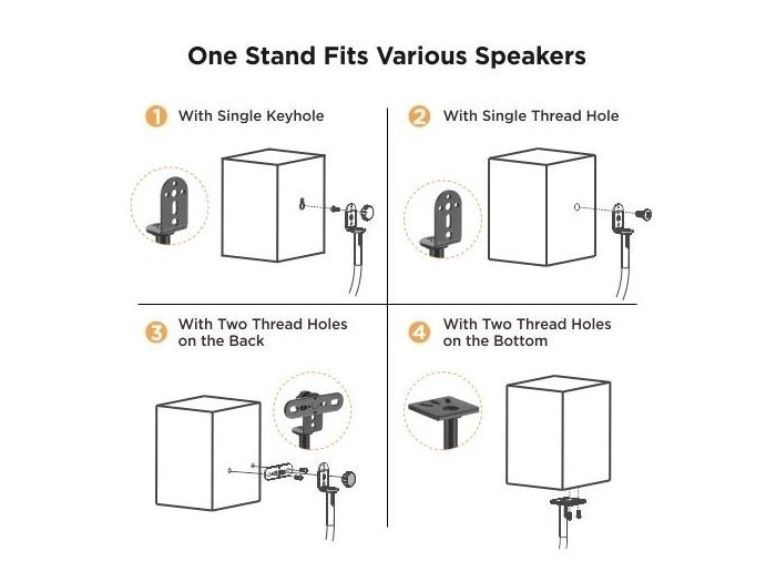 Audizio HTS12 Soporte de suelo para altavoz satélite, juego de 2 129212 - 4
