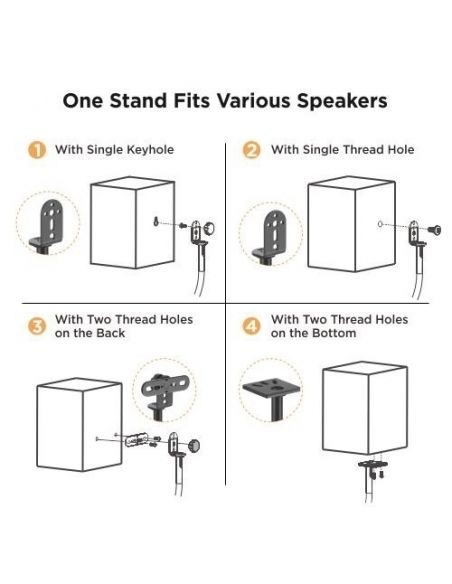 Audizio HTS12 Soporte de suelo para altavoz satélite, juego de 2 129212 - 4