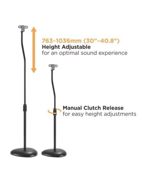 Audizio HTS12 Soporte de suelo para altavoz satélite, juego de 2 129212 - 5