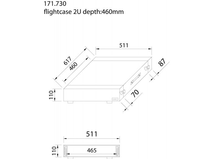 Power Dynamics PD-F2U Maleta de transporte para equipos 19\'- 2U