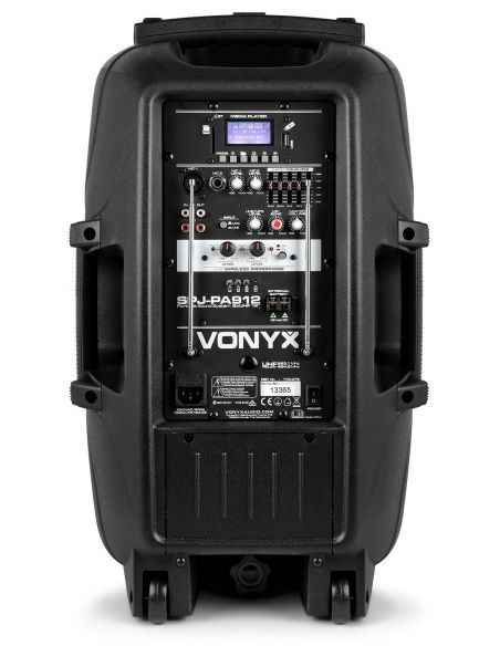 Vonyx SPJ-PA912 Bafle Movil activo ABS 12" 2 micros UHF/USB/MP3 170075 - 8