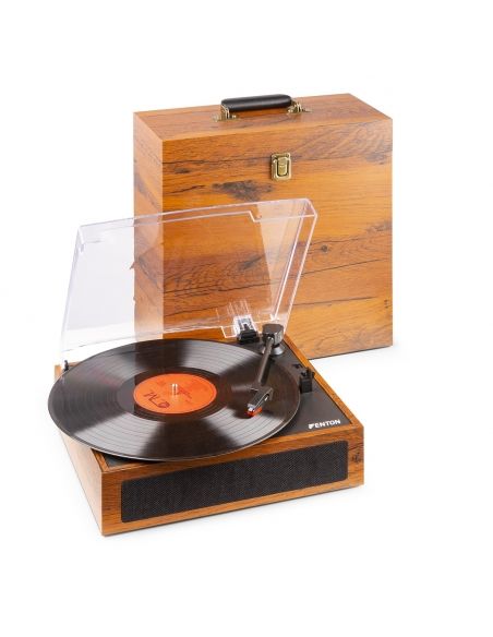 Fenton RP170L Giradiscos con caja de almacenaje de vinilos Madera 102165 - 1