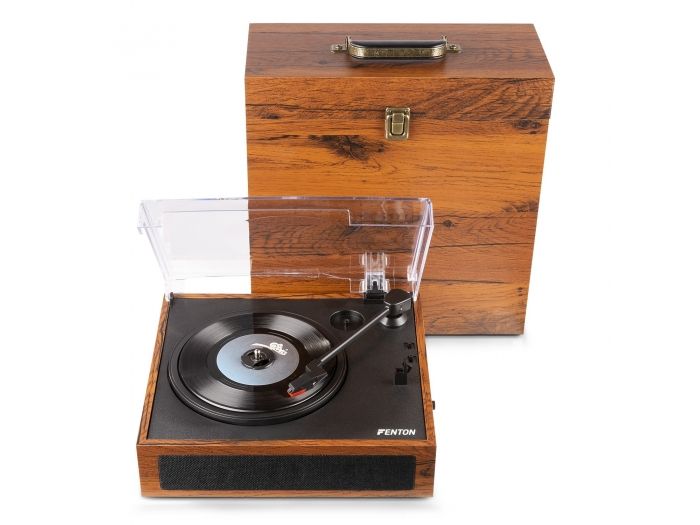 Fenton RP170L Giradiscos con caja de almacenaje de vinilos Madera 102165 - 2