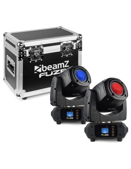 Beamz Fuze75S Set 2 pcs Cabeza Movil Spot 75W LED en Flightcase