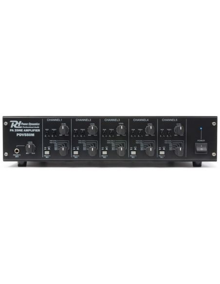 Power Dynamics PDV550M Amplificador Matrix linea de 100V 5x50W 5 Zonas | Mas Que Sonido