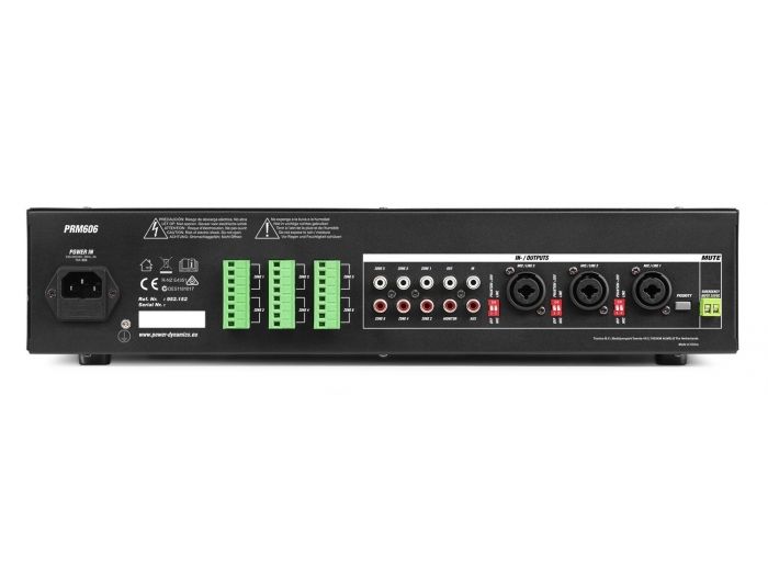 Power Dynamics PRM606 Amplificador matrix de 6 Zonas 6 x 60W línea de 100v 952161