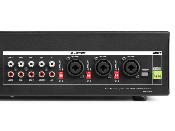 Power Dynamics PRM606 Amplificador matrix de 6 Zonas 6 x 60W línea de 100v 952161